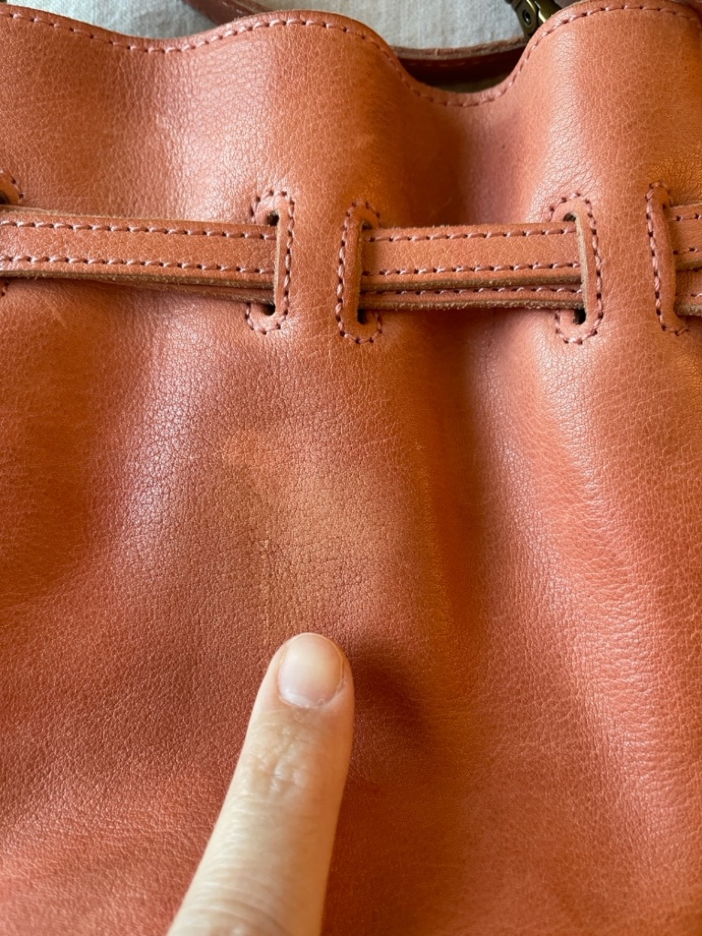 Madewell Leather Bucket Crossbody Bag in Cognac Brown - Picture 6 of 9